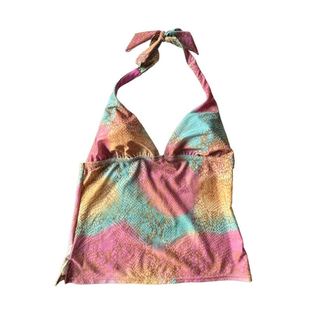 multicolored snakeskin y2k tankini